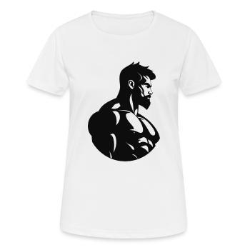 Muskelmann - Frauen T-Shirt atmungsaktiv - Weiß - Vorne - AI Model Female 172 dark (172cm)