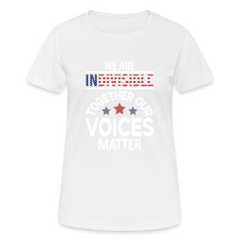 we are indivisible - T-shirt respirant Femme - blanc - Devant - AI Model Female 172 dark (172cm)