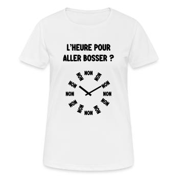 heure pour aller bosser - T-shirt respirant Femme - blanc - Devant - AI Model Female 172 dark (172cm)