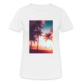 Miami beach Vibes - Frauen T-Shirt atmungsaktiv - Weiß - Vorne - AI Model Female 172 dark (172cm)