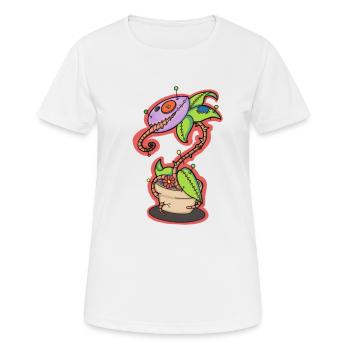 Voodoo Puppe Fleischfressende Pflanze - Frauen T-Shirt atmungsaktiv - Weiß - Vorne - AI Model Female 172 dark (172cm)