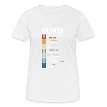 Growth Mindset Definition - Motivational Quote Ins - Frauen T-Shirt atmungsaktiv - Weiß - Vorne - AI Model Female 172 dark (172cm)