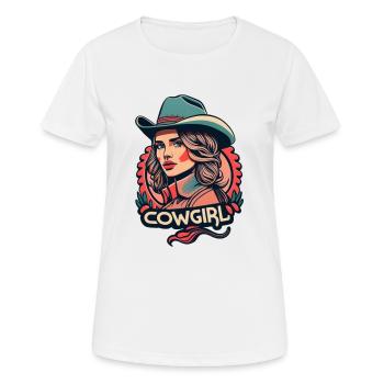 Western woman - Frauen T-Shirt atmungsaktiv - Weiß - Vorne - AI Model Female 172 dark (172cm)
