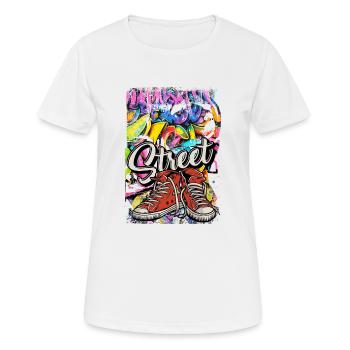 Breakdance Dancing Streetdance Battle Hip Hop - Frauen T-Shirt atmungsaktiv - Weiß - Vorne - AI Model Female 172 dark (172cm)