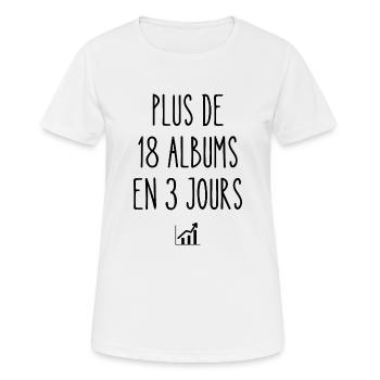 plus de 18 albums en 3 jours - T-shirt respirant Femme - blanc - Devant - AI Model Female 172 dark (172cm)