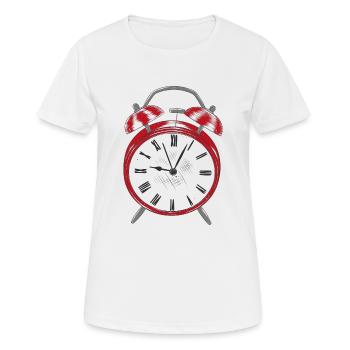 Wecker Alarm Uhr - Frauen T-Shirt atmungsaktiv - Weiß - Vorne - AI Model Female 172 dark (172cm)