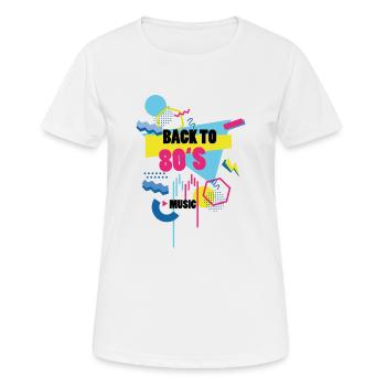 back to 80, retro, old school, vintage - Women's Breathable T-Shirt - white - Front - AI Model Female 172 dark (172cm)