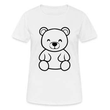 Ours en peluche - T-shirt respirant Femme - blanc - Devant - AI Model Female 172 dark (172cm)