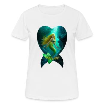 sirène addict à la plongée (poisson) - plongeur - T-shirt respirant Femme - blanc - Devant - AI Model Female 172 dark (172cm)