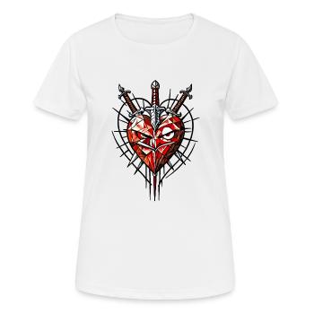 Cœur courageux - T-shirt respirant Femme - blanc - Devant - AI Model Female 172 dark (172cm)