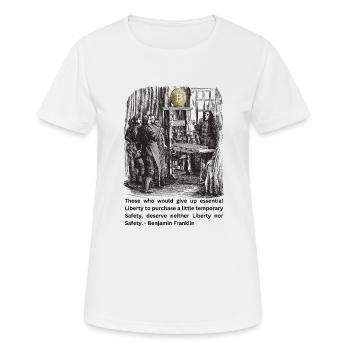 Franklin's Future: Free Money for a Free People - Women's Breathable T-Shirt - white - Front - AI Model Female 172 dark (172cm)