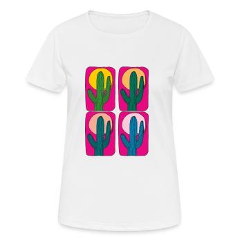 Cactus Mexique 4 plis - T-shirt respirant Femme - blanc - Devant - AI Model Female 172 dark (172cm)