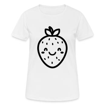 Erdbeere - Frauen T-Shirt atmungsaktiv - Weiß - Vorne - AI Model Female 172 dark (172cm)