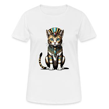 Chat Pharaon Chat Égypte Pyramide Cadeau - T-shirt respirant Femme - blanc - Devant - AI Model Female 172 dark (172cm)