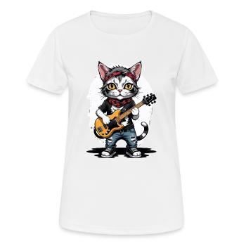 Cat Rocker Cat HardRock Gift - T-shirt respirant Femme - blanc - Devant - AI Model Female 172 dark (172cm)