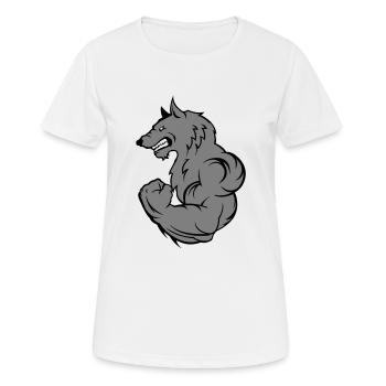 Loup fort - T-shirt respirant Femme - blanc - Devant - AI Model Female 172 dark (172cm)