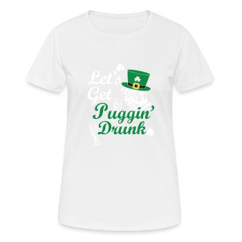 Allons Puggin' se saouler à St. Patrick’s - T-shirt respirant Femme - blanc - Devant - AI Model Female 172 dark (172cm)