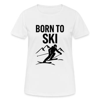 Cadeau Born To Ski pour les skieurs - T-shirt respirant Femme - blanc - Devant - AI Model Female 172 dark (172cm)