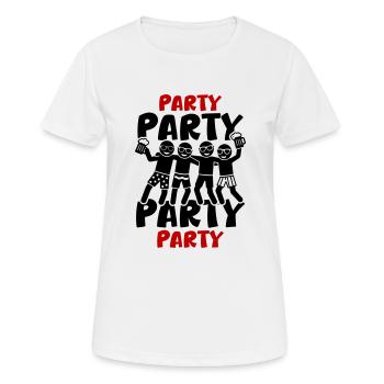 L’équipe du parti célèbre les vacances - T-shirt respirant Femme - blanc - Devant - AI Model Female 172 dark (172cm)