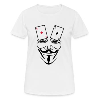 anonymous mask masque carte poker as1 - T-shirt respirant Femme - blanc - Devant - AI Model Female 172 dark (172cm)