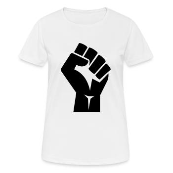 Le poing levé - T-shirt respirant Femme - blanc - Devant - AI Model Female 172 dark (172cm)