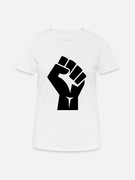 Le poing levé - T-shirt respirant Femme - blanc