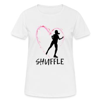 Amour Danse Shuffle - coeur rose avec danseuse - T-shirt respirant Femme - blanc - Devant - AI Model Female 172 dark (172cm)