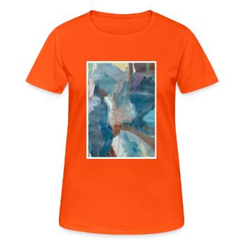 Tirage d'art original "Marrakech" - T-shirt respirant Femme - orange néon - Devant - AI Model Female 172 dark (172cm)