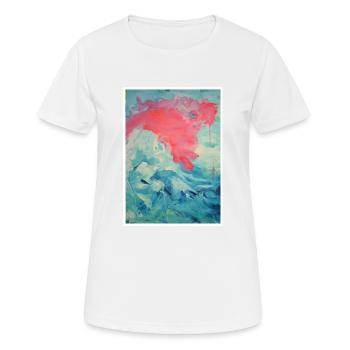 Reproduction d'art originale "Wolf" - T-shirt respirant Femme - blanc - Devant - AI Model Female 172 dark (172cm)