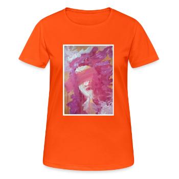 Reproduction d'art originale "Souffrance" - T-shirt respirant Femme - orange néon - Devant - AI Model Female 172 dark (172cm)