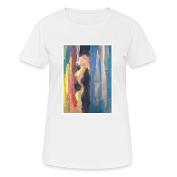 Reproduction d'art originale "Rideau" - T-shirt respirant Femme - blanc - Devant - AI Model Female 172 dark (172cm)