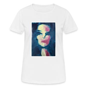 Original Art Print "Marina" - Women's Breathable T-Shirt - white - Front - AI Model Female 172 dark (172cm)