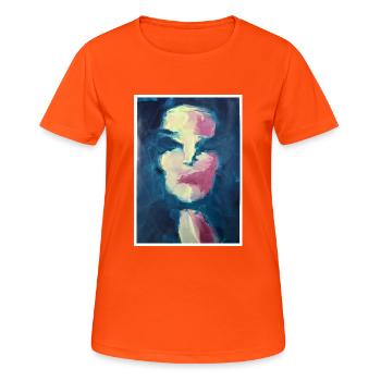 Gravure d'art originale "Marina" - T-shirt respirant Femme - orange néon - Devant - AI Model Female 172 dark (172cm)