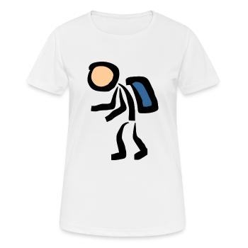 Hiking vacation - backpacker with backpack - Women's Breathable T-Shirt - white - Front - AI Model Female 172 dark (172cm)