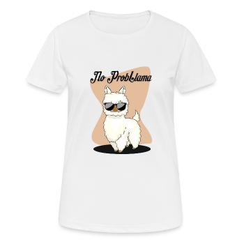 Llama lama alpaca no problama probllama - Frauen T-Shirt atmungsaktiv - Weiß - Vorne - AI Model Female 172 dark (172cm)