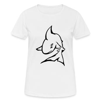 line drawing shark - Women's Breathable T-Shirt - white - Front - AI Model Female 172 dark (172cm)
