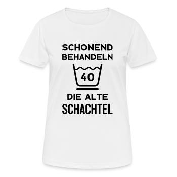 40. GEBURTSTAG FRAU ALTE SCHACHTEL 40 JAHRE - Frauen T-Shirt atmungsaktiv - Weiß - Vorne - AI Model Female 172 dark (172cm)
