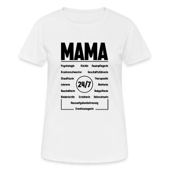 Die Jobs einer Mama - Frauen T-Shirt atmungsaktiv - Weiß - Vorne - AI Model Female 172 dark (172cm)
