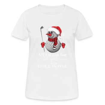 Je veux un trou dans une balle de golf pour Noël - T-shirt respirant Femme - blanc - Devant - AI Model Female 172 dark (172cm)
