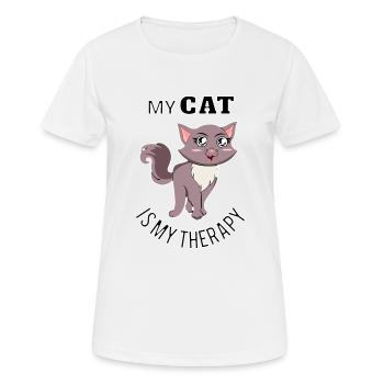 katze meerkatze großkatze streunerkatze raubkatze - Frauen T-Shirt atmungsaktiv - Weiß - Vorne - AI Model Female 172 dark (172cm)