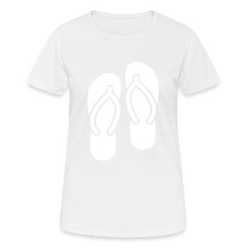 Flip-flops icon - Women's Breathable T-Shirt - white - Front - AI Model Female 172 dark (172cm)