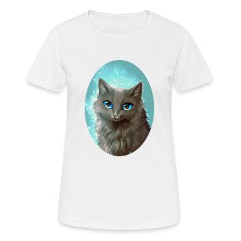 Graue süße Katze Cinderpelt Rußpelz Sterne Kinder - Frauen T-Shirt atmungsaktiv - Weiß - Vorne - AI Model Female 172 dark (172cm)