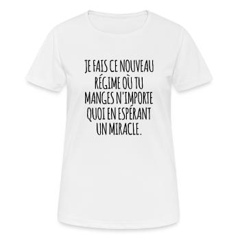nouveau régime - T-shirt respirant Femme - blanc - Devant - AI Model Female 172 dark (172cm)