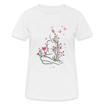 A fleurs de peau - T-shirt respirant Femme - blanc - Devant - AI Model Female 172 dark (172cm)