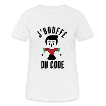 Je bouffe du code - T-shirt respirant Femme - blanc - Devant - AI Model Female 172 dark (172cm)