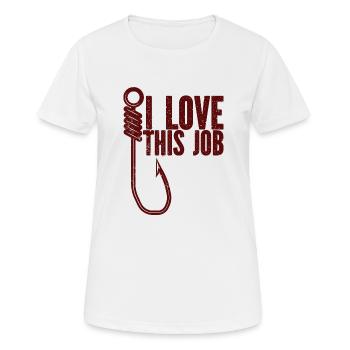 Angler Angelhaken Angelrute Sportfischer - Frauen T-Shirt atmungsaktiv - Weiß - Vorne - AI Model Female 172 dark (172cm)