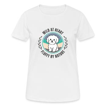 Wild at Heart - Lampe vintage pour chien maltais Sunset - T-shirt respirant Femme - blanc - Devant - AI Model Female 172 dark (172cm)