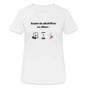 je t'emmerde rébus - T-shirt respirant Femme - blanc - Devant - AI Model Female 172 dark (172cm)