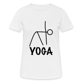 Yoga Stellung - Frauen T-Shirt atmungsaktiv - Weiß - Vorne - AI Model Female 172 dark (172cm)