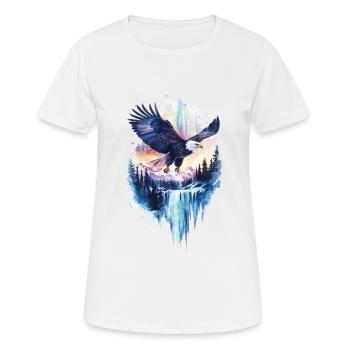 Adler - Frauen T-Shirt atmungsaktiv - Weiß - Vorne - AI Model Female 172 dark (172cm)